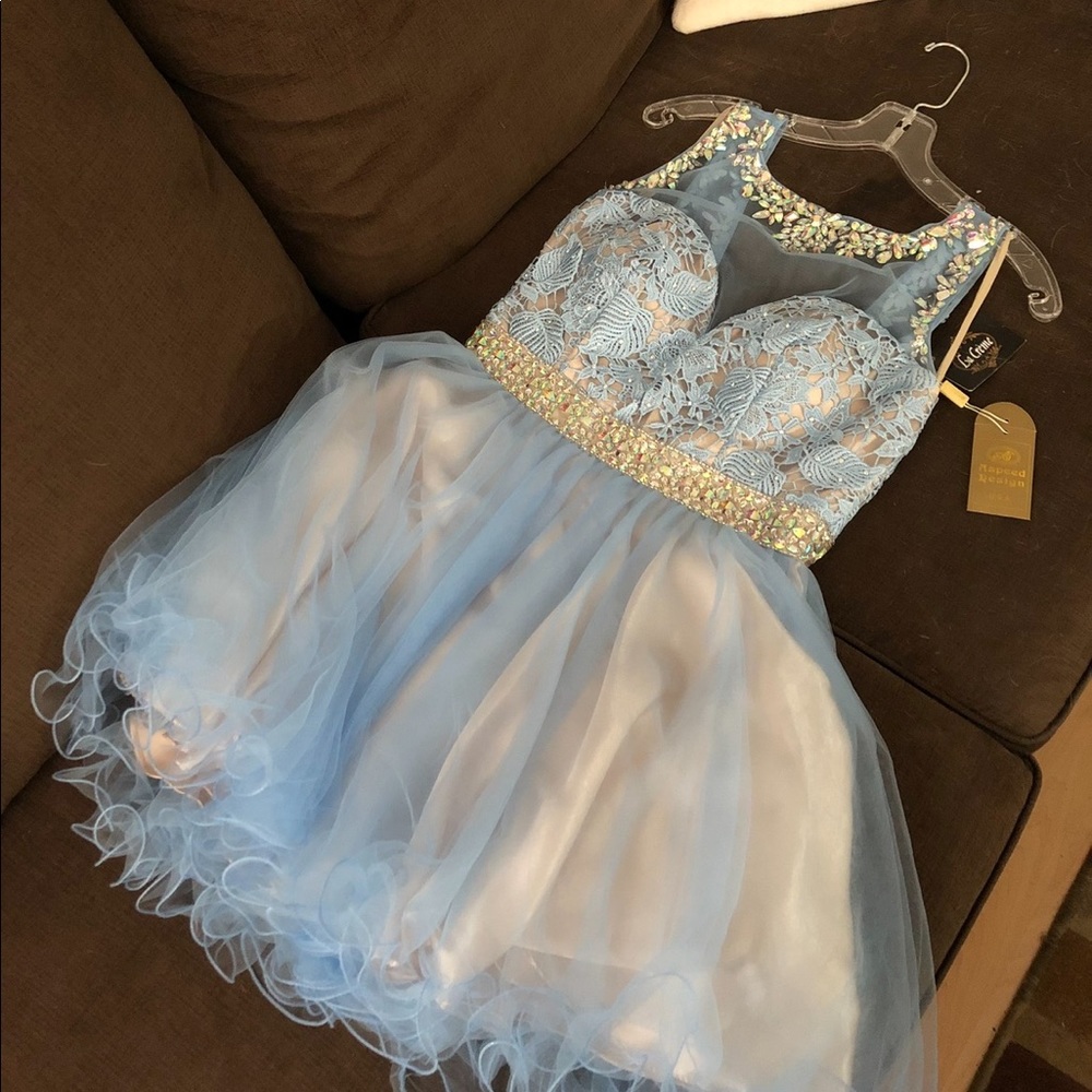 La Crème dress, periwinkle,medium,bought for a grade 8 graduation and never worn
